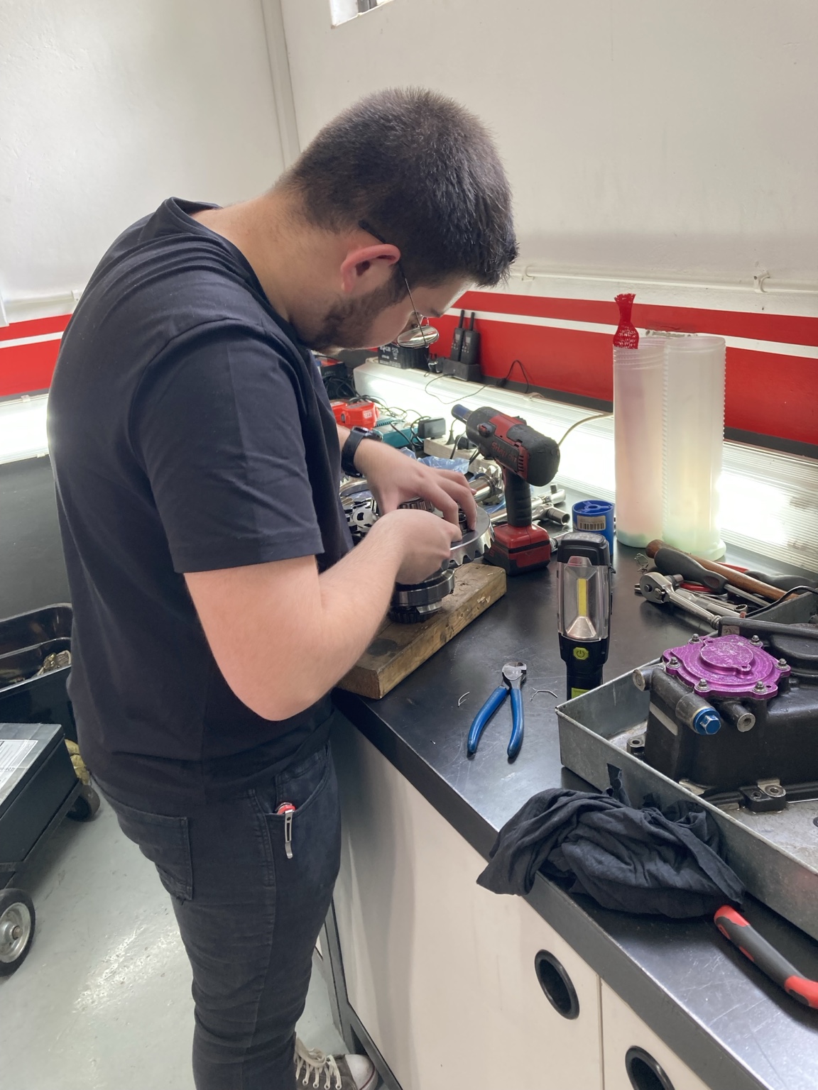 Workshop work during the Pablo Clark Racing internship